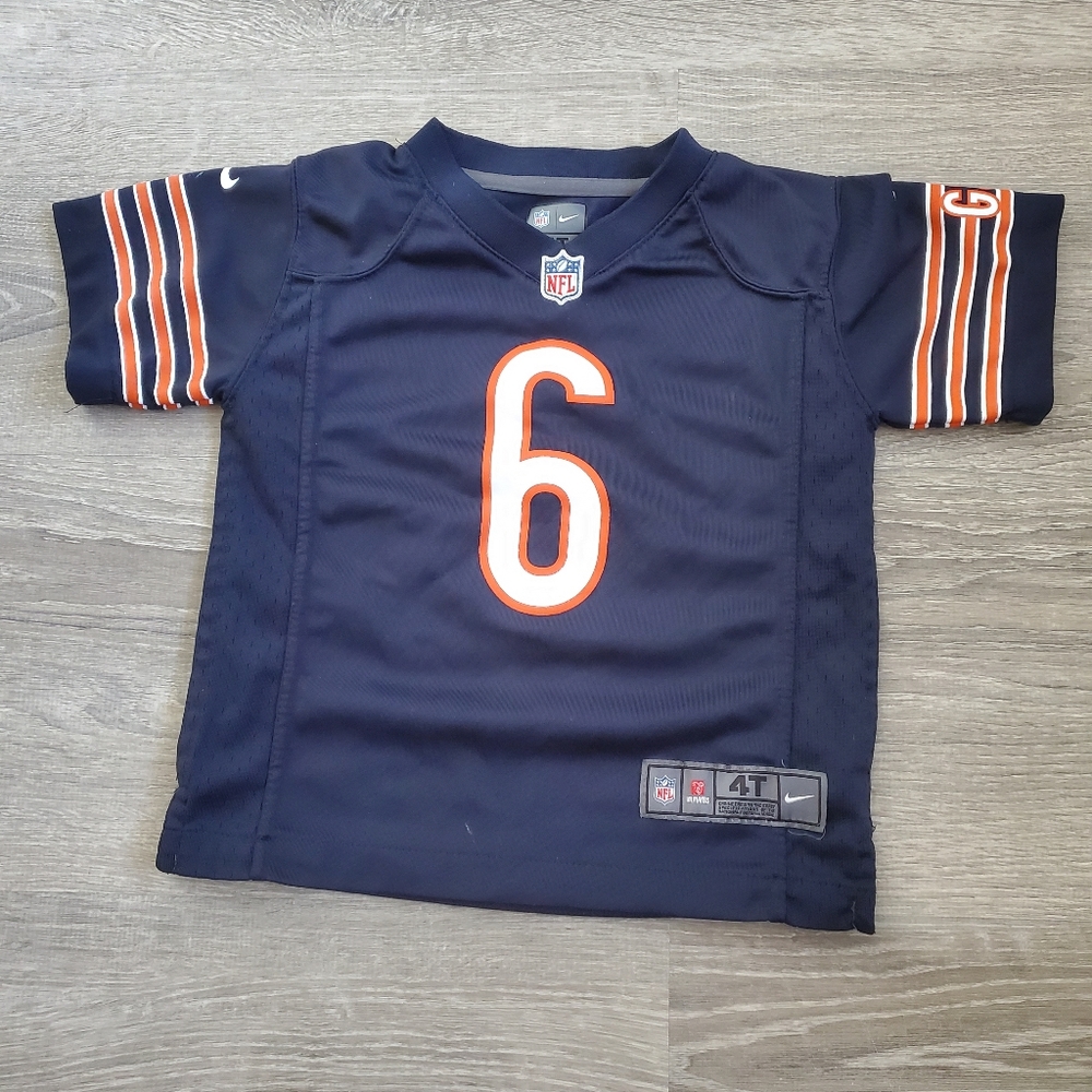 NFL Chicago Bears Kids 4T Short Sleeve Navy Blue Football Jersey #6 Jay Cutler